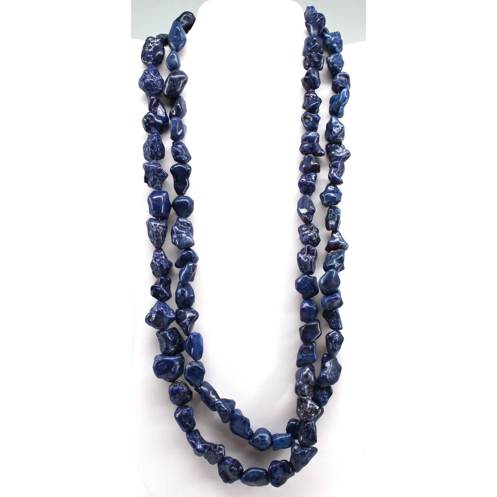 Other 56" Strand Lapis Rock Statement Necklace Multi Style Wrap Size ONE SIZE - 3 Thumbnail