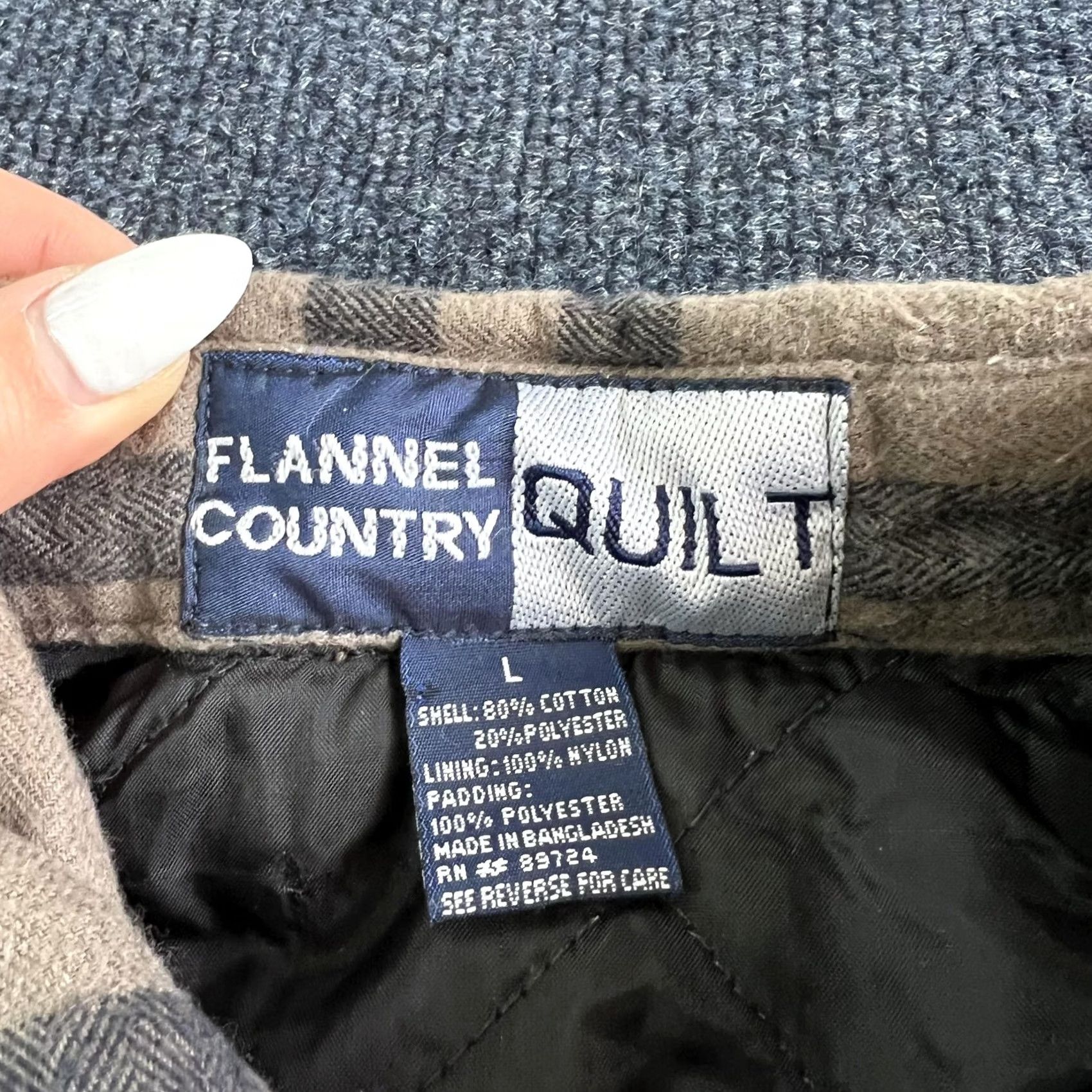 Vintage VINTAGE Flannel Country Quilt Shirt Jacket Mens Large Beige Plaid Quilted Lined 80% Cotton 20% Polyester Size US L / EU 52-54 / 3 - 3 Thumbnail
