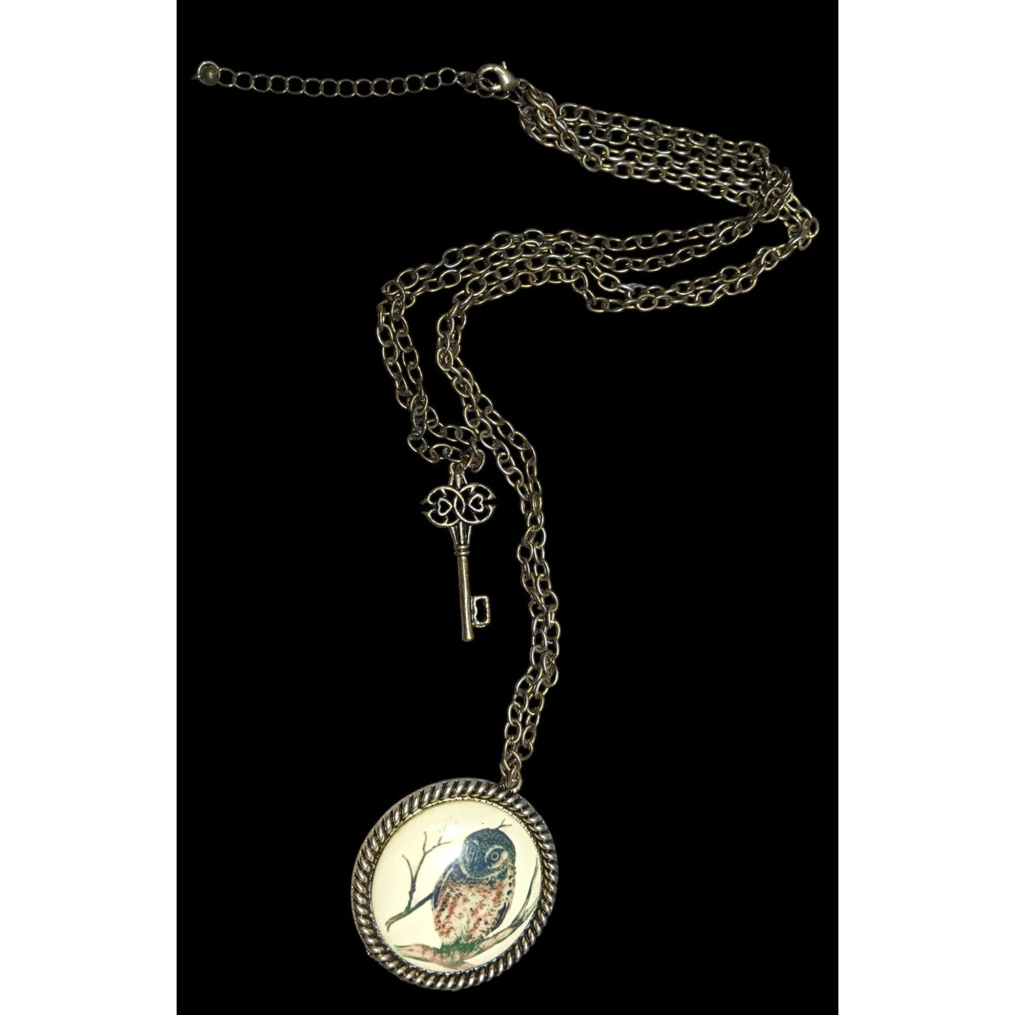 Other Vintage Cottagecore Owl And Key Double-Layer Pendant Necklac Size ONE SIZE - 1 Thumbnail