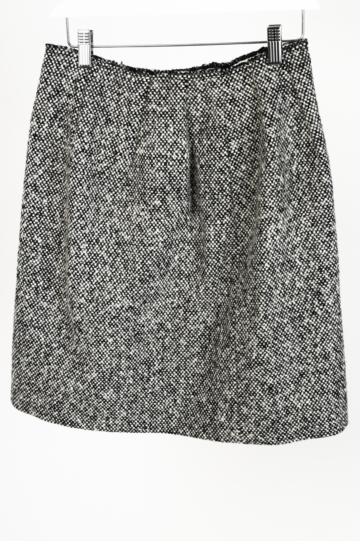 Prada Prada Miu Miu Black White Wool Tweed Wrap Skirt Size 28" / US 6 / IT 42 - 3 Thumbnail