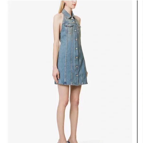 Givenchy Givenchy Halter Denim Dress – Medium Blue - NEW WITH TAGS Size XS / US 0-2 / IT 36-38 - 4 Thumbnail