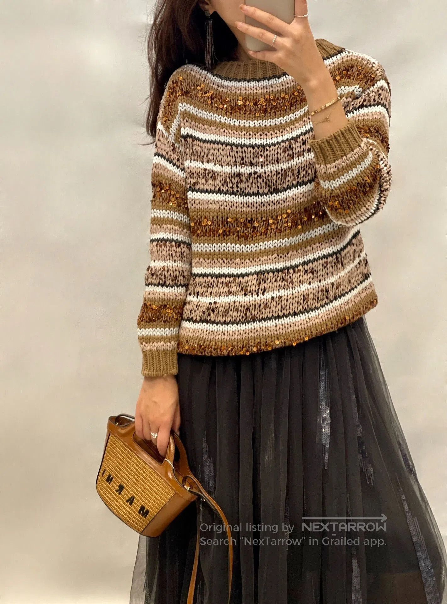 Brunello Cucinelli Brunello Cucinelli Sequin Cotton Sweater. Size US XS / EU 42 / 0 - 5 Thumbnail