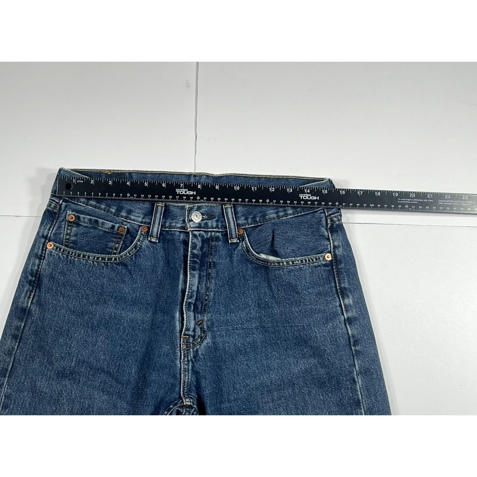 Levi's LEVI'S Jeans Men’s 33Wx30L Blue Strauss 505 Straight Long Denim 100% Cotton Jeans Mens Regular Size US 33 - 3 Thumbnail