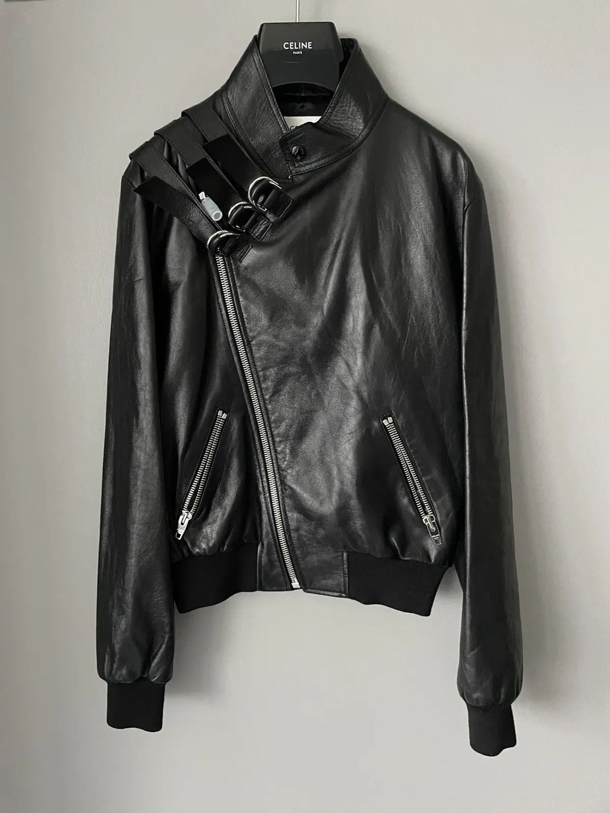 Celine × Hedi Slimane Rare Brand NEW Hedi Slimane Runway Sold Out Leather Jacket Size US M / EU 48-50 / 2 - 2 Thumbnail