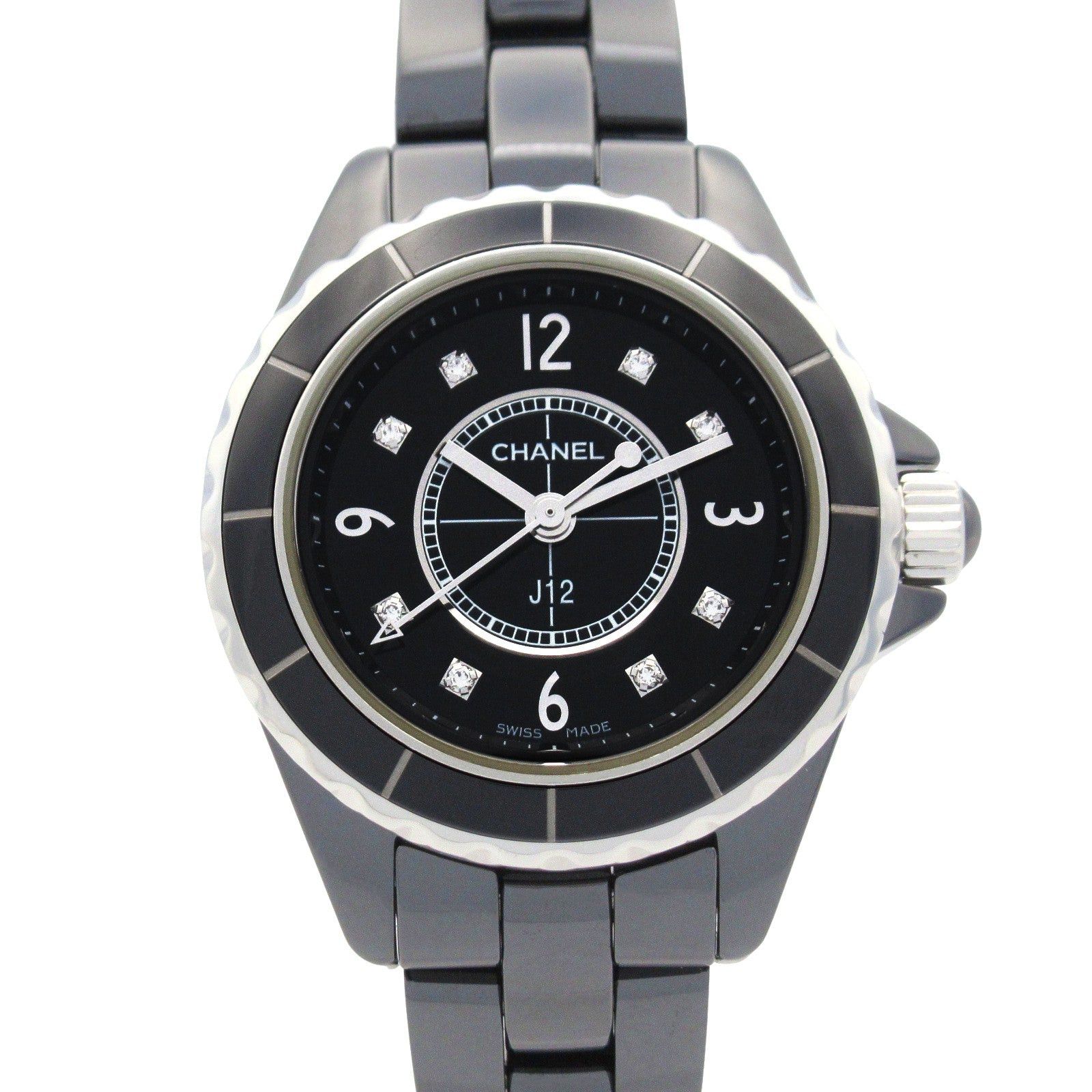 Chanel Chanel J12 8P Diamond Women Watch Quartz Ceramic Black Size ONE SIZE - 1 Thumbnail