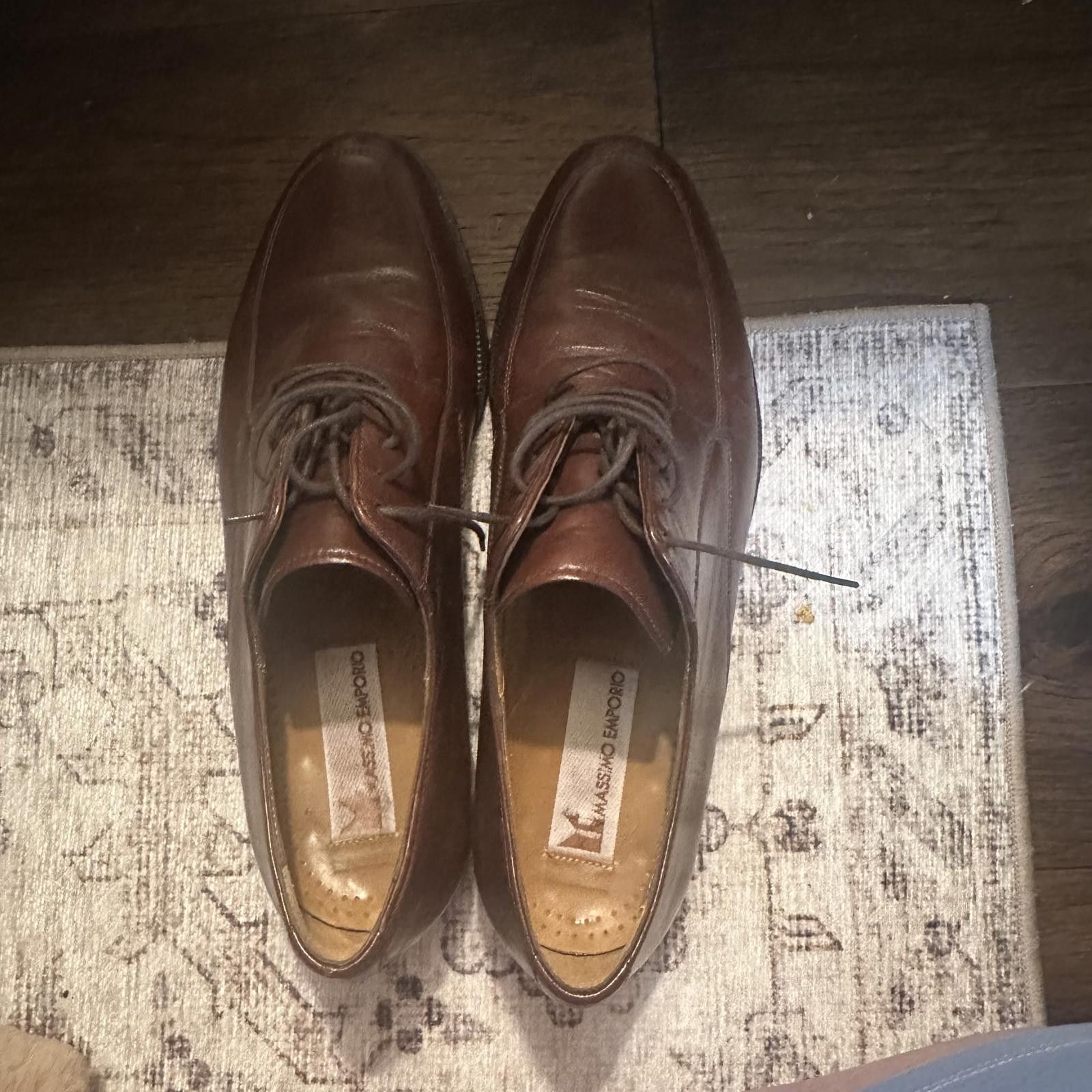 Designer Stylish Brown Leather Dress Shoes - Size 10 US Size US 10 / EU 43 - 1 Thumbnail