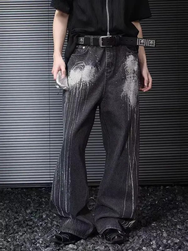 Japanese Brand VIBE High street graffiti spray painted vintage washed jeans Size US 30 / EU 46 - 7 Thumbnail
