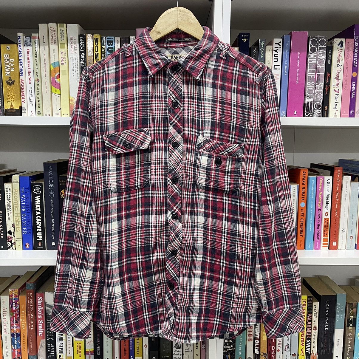 Japanese Brand × Kansai Yamamoto Kansai Jeans Kansai Yamamoto Flannel Checkered Shirt Size US L / EU 52-54 / 3 - 1 Thumbnail