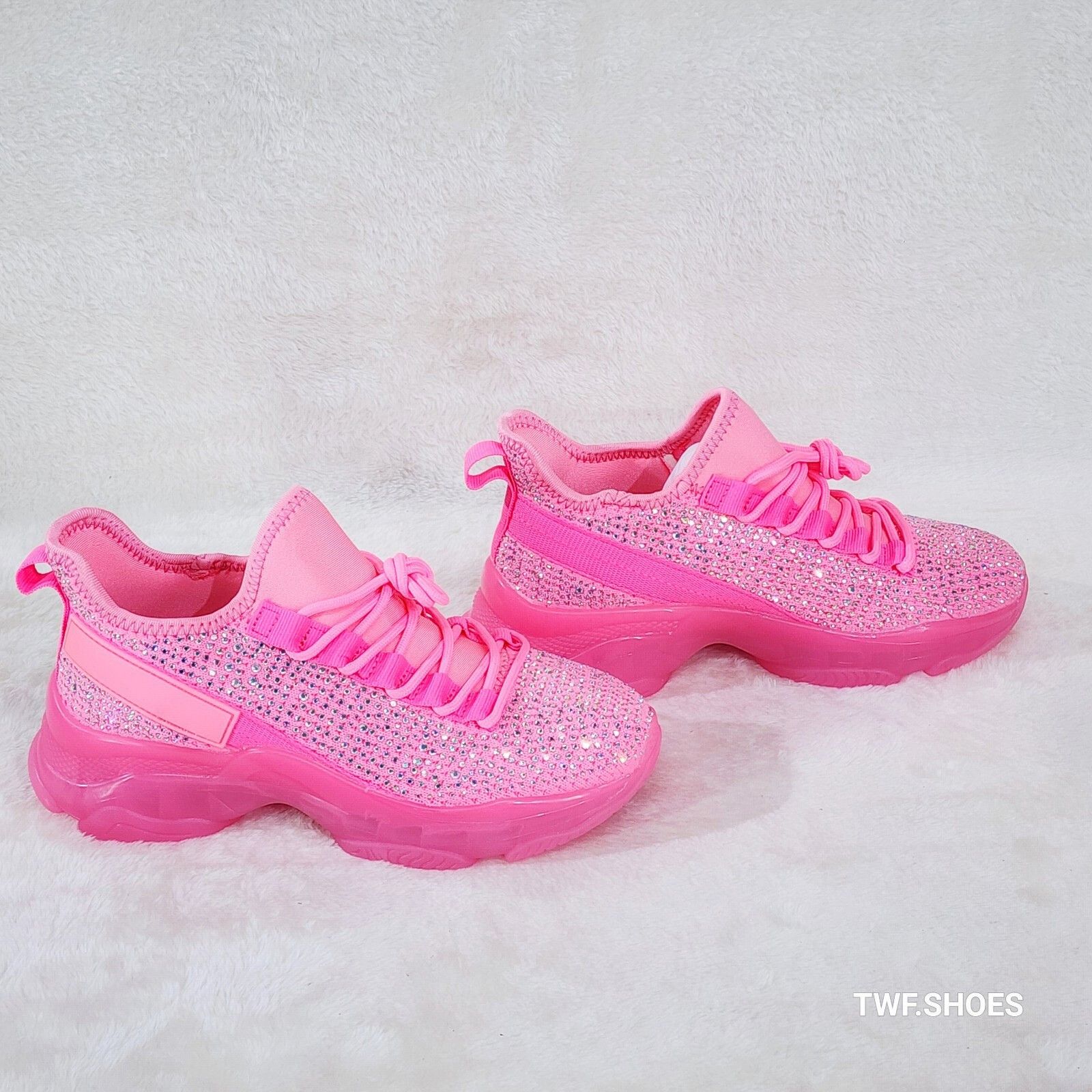 Other Frey Pink Neon Jelly Sole Slip On Pull Tie Comfy Running Sho Size US 9 / IT 39 - 2 Thumbnail