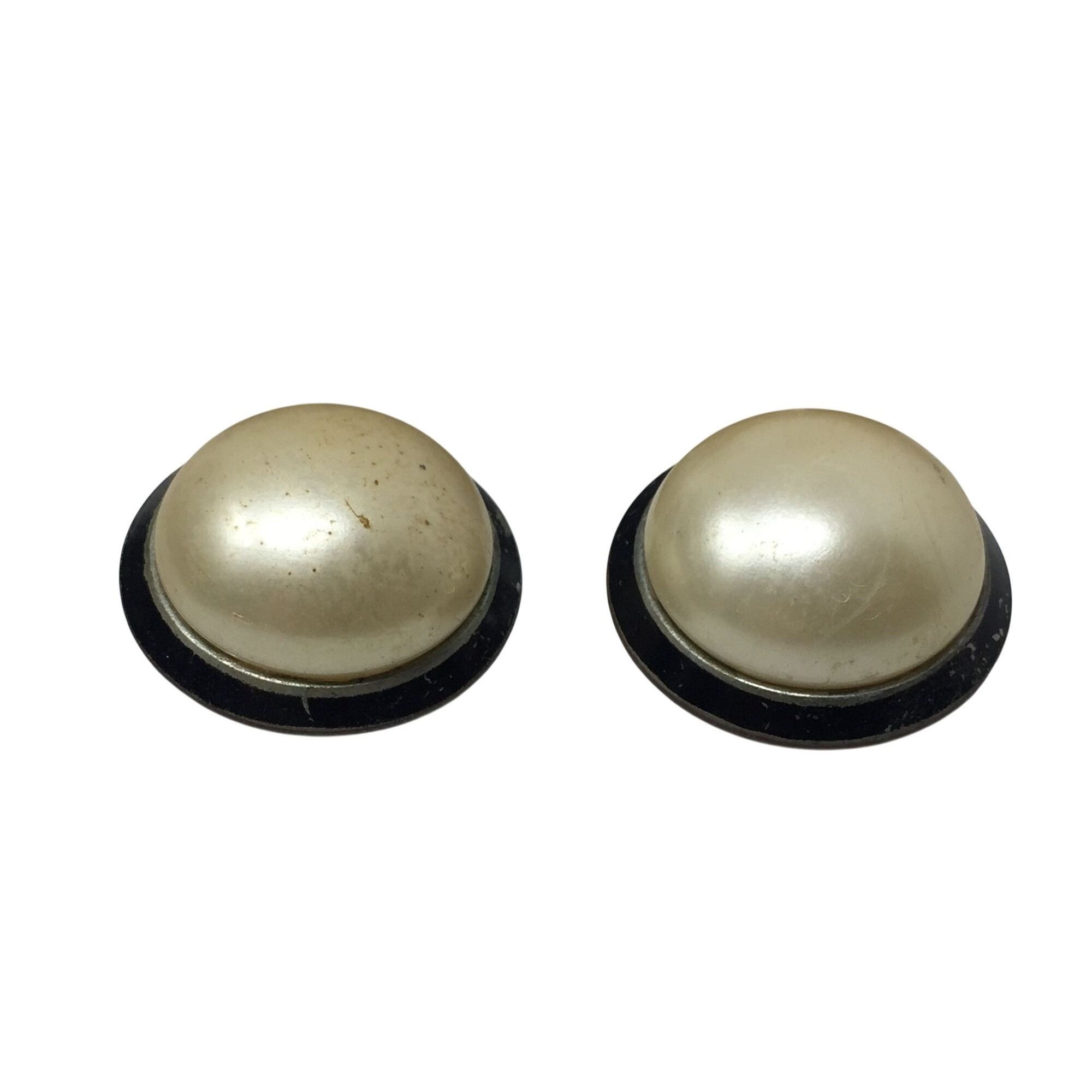 Other Women's Silver Tone Clip On Earrings with White Faux Pearl Size ONE SIZE - 2 Thumbnail