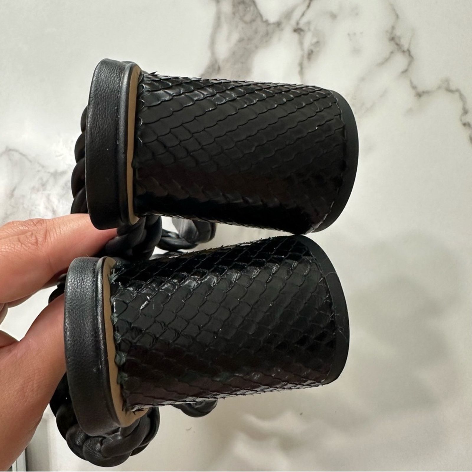 Dolce Vita DOLCE VITA Paily Braided Sandal Heels Sz 6 Black Vaca Party Size US 6.5 / IT 36.5 - 5 Thumbnail