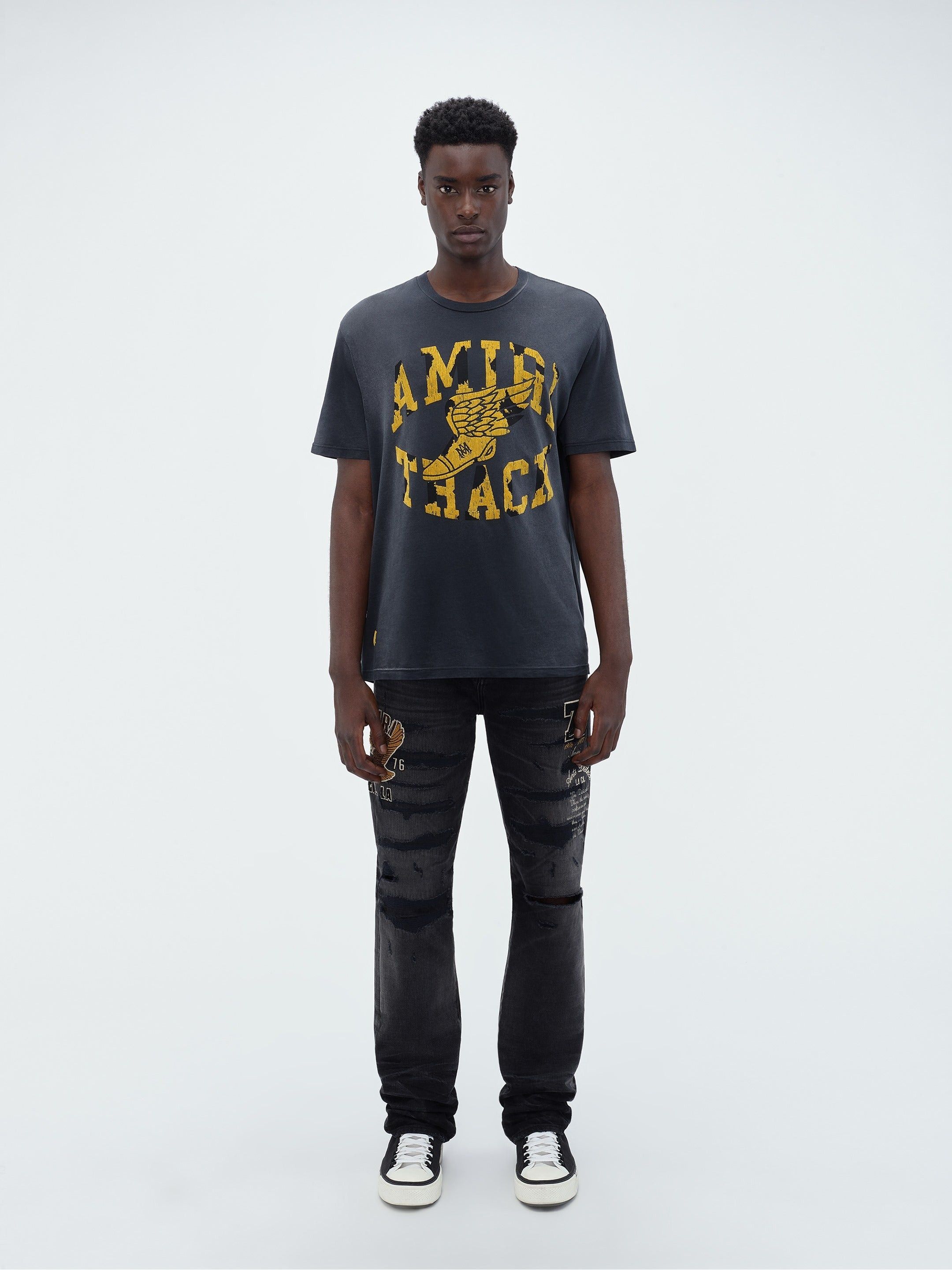 Amiri o1w1db10125 Track T-Shirt in Black/Yellow Size US L / EU 52-54 / 3 - 2 Thumbnail