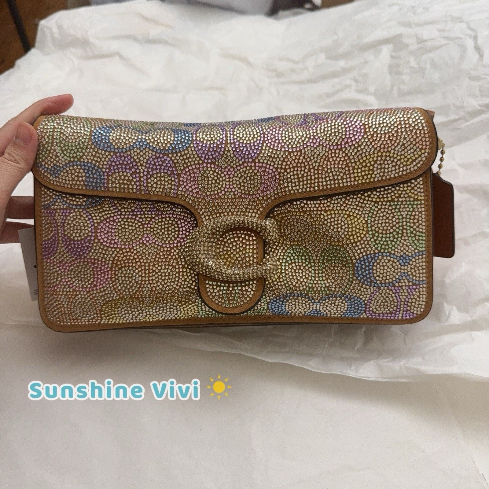 Coach NWT Coach Tabby 26 Signature Crystal Bag Rainbow CCX14 Size ONE SIZE - 3 Thumbnail