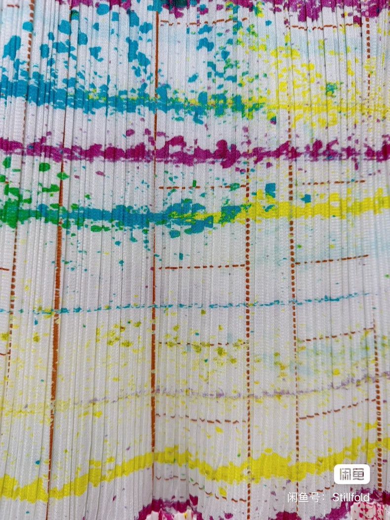 Issey Miyake Issey Miyake size:3 Watercolor ink-wash fishtail skirt Size 31" - 2 Thumbnail