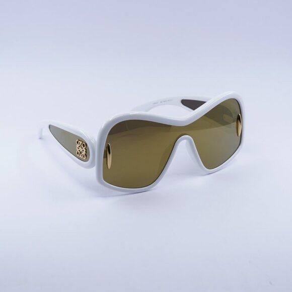 Loewe Loewe LW40131I 25G Sunglasses White Shield Frame, Brown Size ONE SIZE - 4 Thumbnail