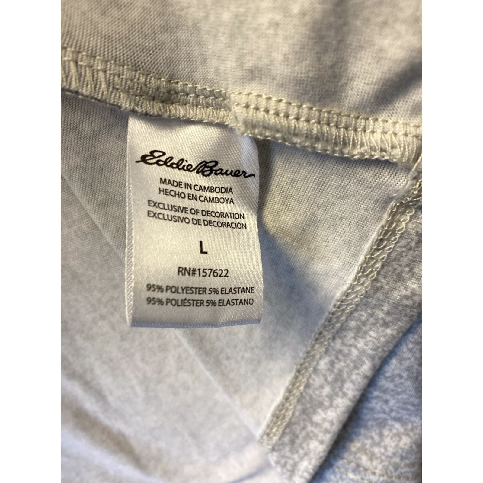 Eddie Bauer Eddie Bauer T Shirt Womens L Cotton Short Sleeve Vneck Heather Gray /136-2 Size L / US 10 / IT 46 - 7 Thumbnail