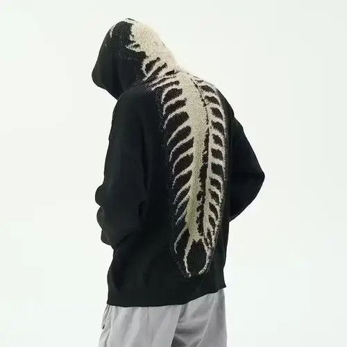 image of Vintage Trendy Slouchy Hoodies in Black, Men's (Size Large)
