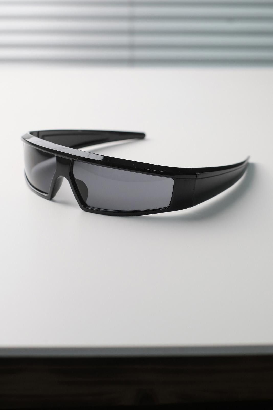 Other Y2k Avant Garde Futuristic Black Rectangle Sunglasses Unisex Size ONE SIZE - 5 Thumbnail