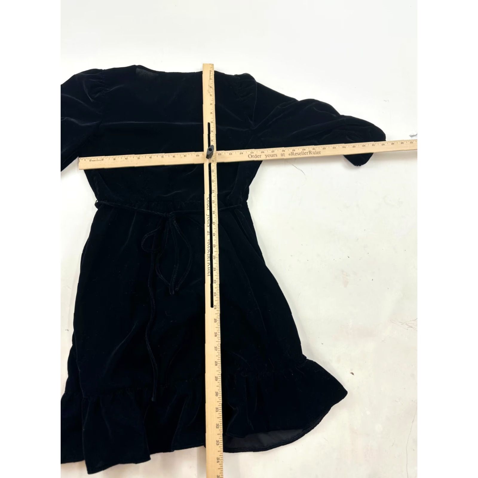 Gap VINTAGE Gap Wrap Dress Womens XS Black Velvet Midi V-Neck Balloon Sleeve Ruffle Party 90s Womens Size XS / US 0-2 / IT 36-38 - 6 Thumbnail