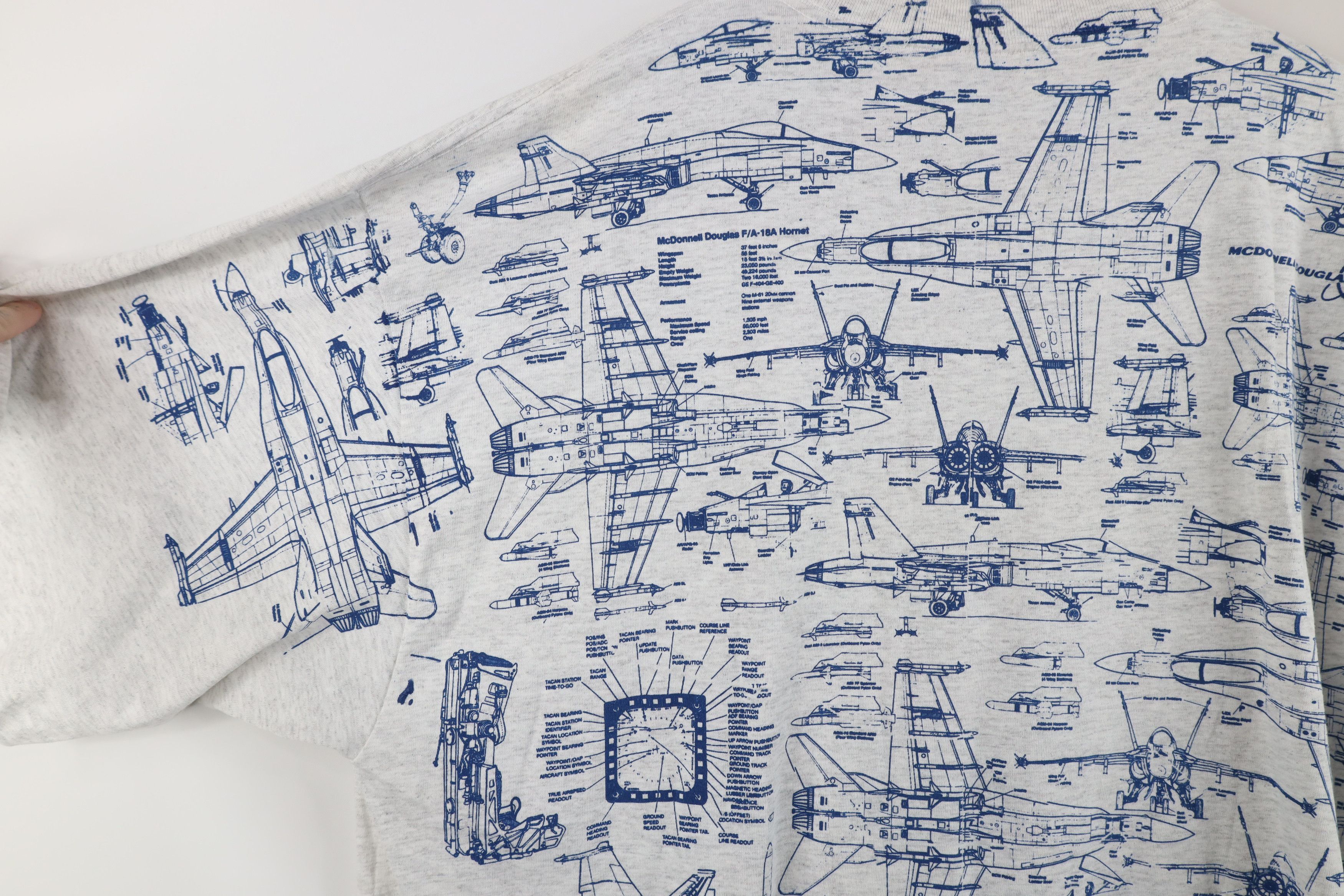 Vintage Vintage 90s F/A-18 War Jet Plane All Over Print T-Shirt USA Size US XXL / EU 58 / 5 - 12 Thumbnail