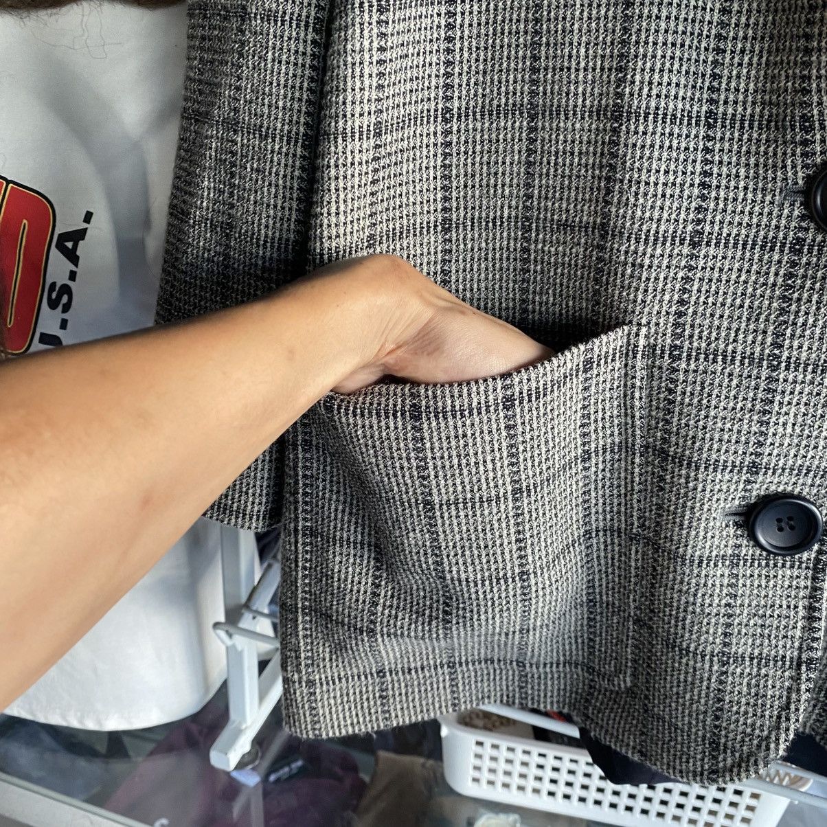 Christian Dior Monsieur Vintage Christian Dior Pre-A-Porter Plaid Blazer Size 40S - 8 Thumbnail