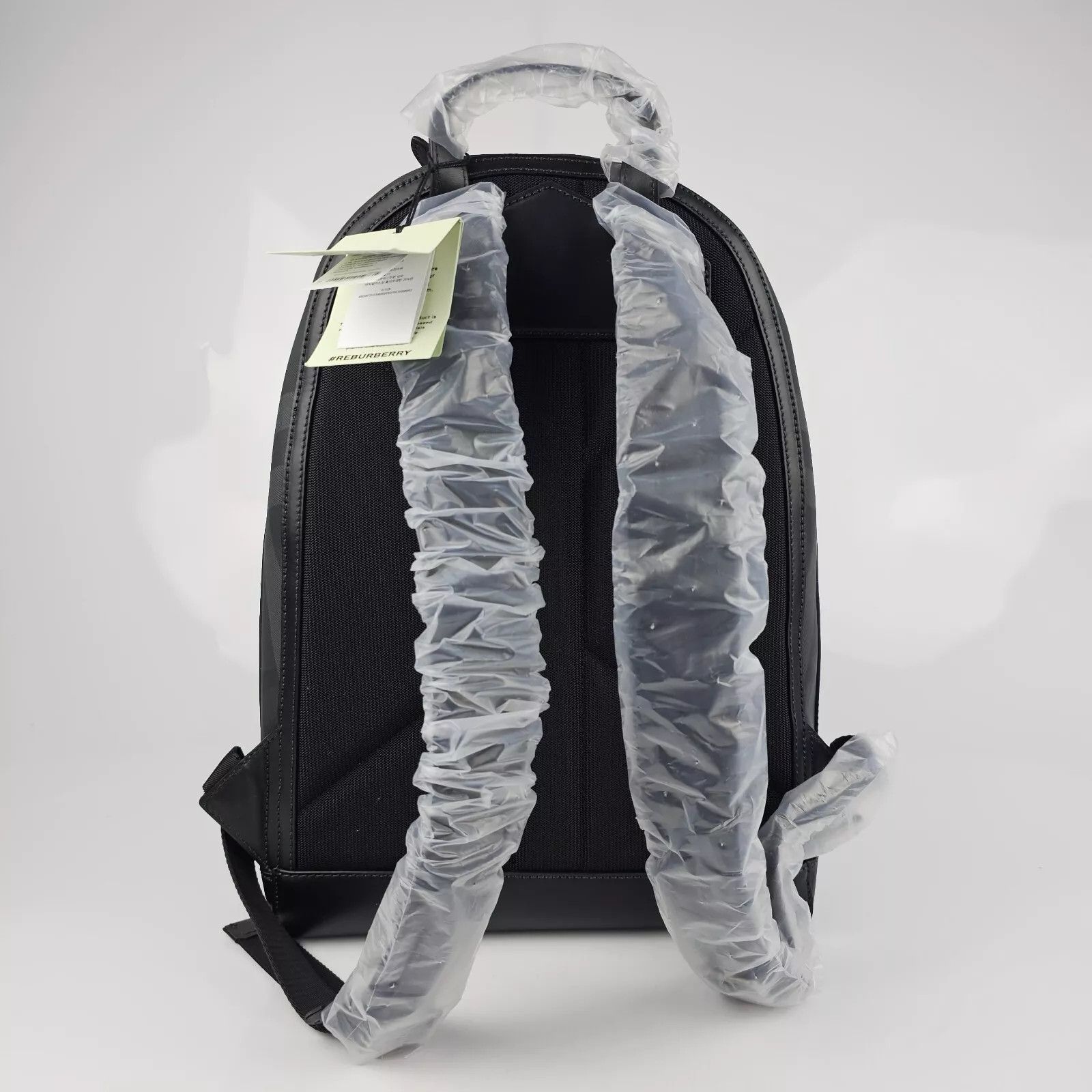 Burberry BURBERRY Rocco Charcoal Checkered E-Canvas Backpack New Size ONE SIZE - 6 Thumbnail