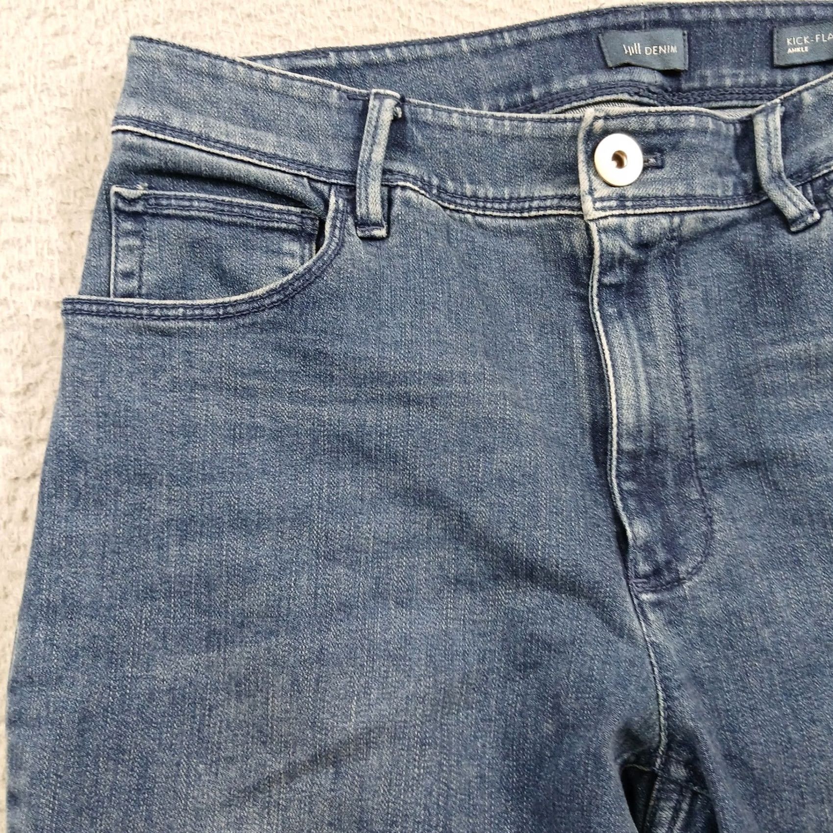 J. Jill VINTAGE J.Jill Kick-Flare Ankle Jeans 4 Blue Cotton Blend Raw Hem Coolmax [Used] Size 27" / US 4 / IT 40 - 6 Thumbnail