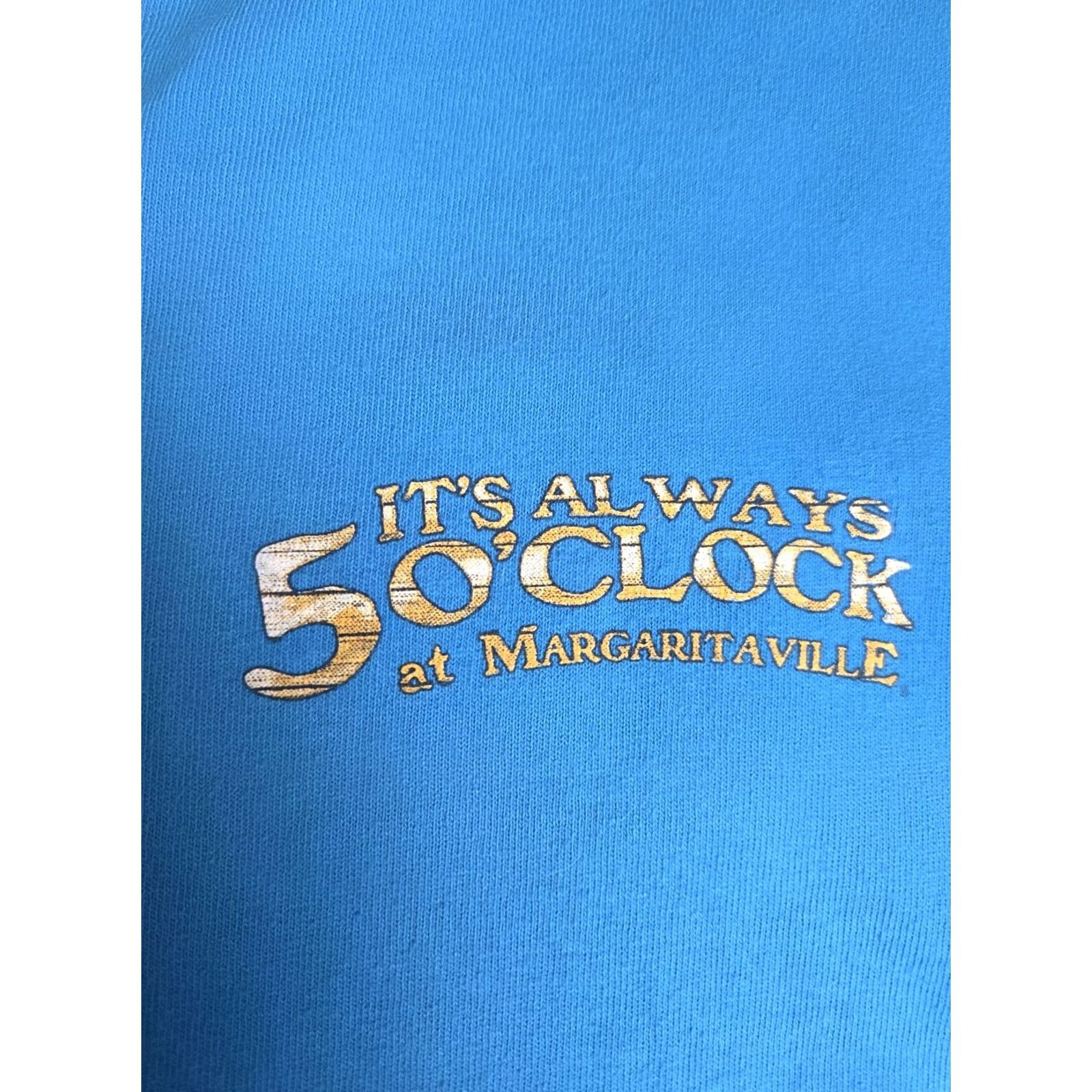 Vintage Margaritaville T Shirt Always 5 O'clock Whats In Your Blender Mens Medium Blue Short Sleeve Shirt Mens M Size US M / EU 48-50 / 2 - 4 Thumbnail