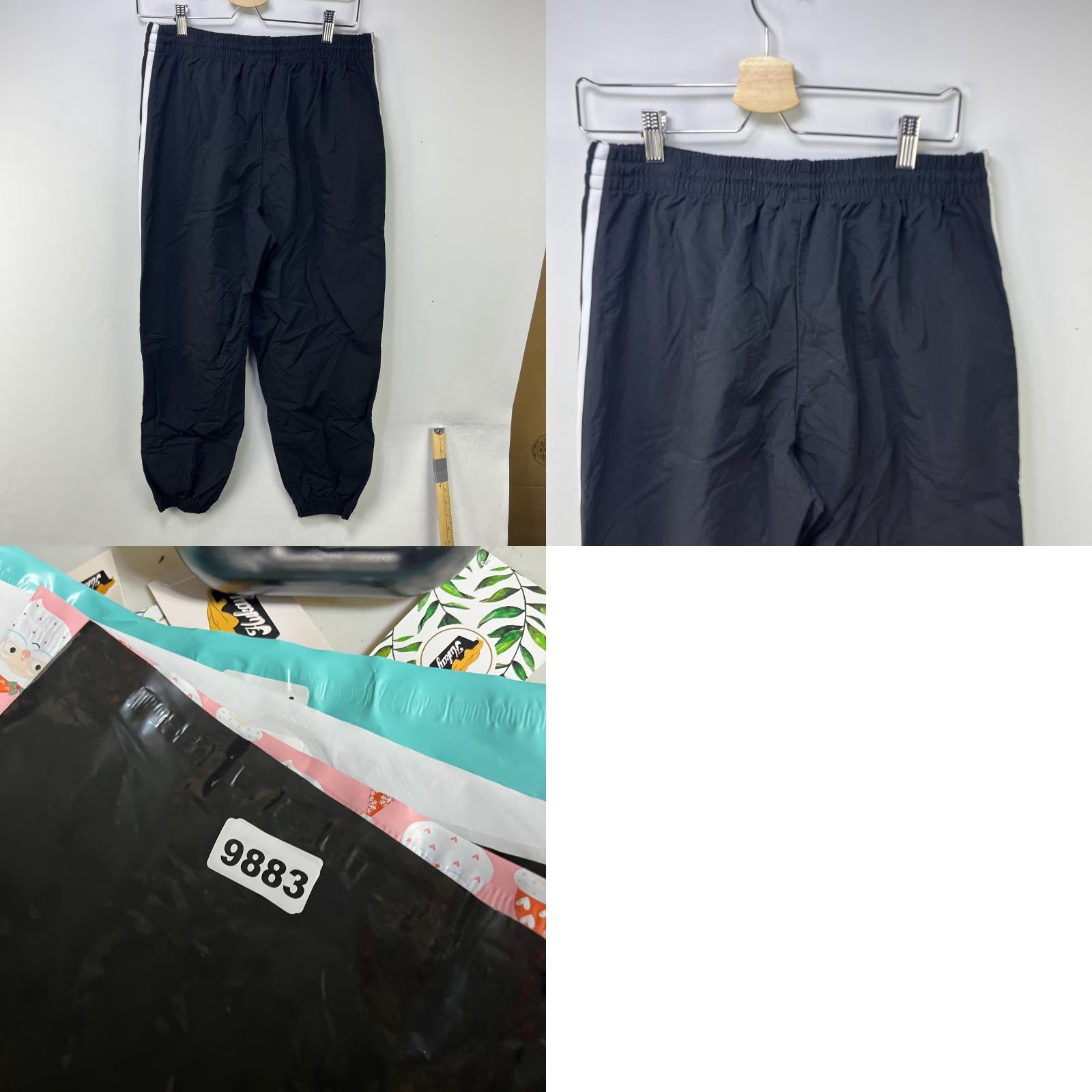 Adidas VINTAGE adidas Track Pants Womens L Black Cotton Activewear Size 36" / US 14 / IT 50 - 8 Thumbnail