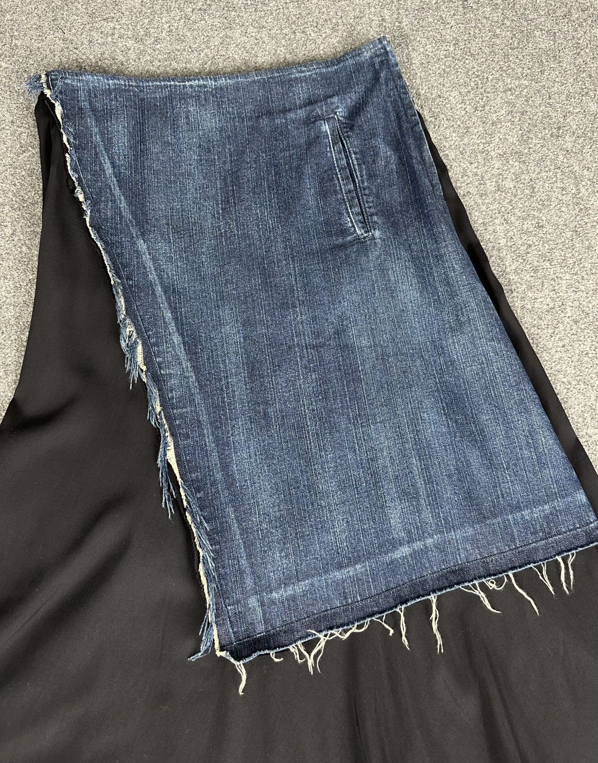 Yohji Yamamoto Y’s - Yohji Yamamoto Deconstructed Denim/Cotton Maxi Skirt Size 28" / US 6 / IT 42 - 2 Thumbnail