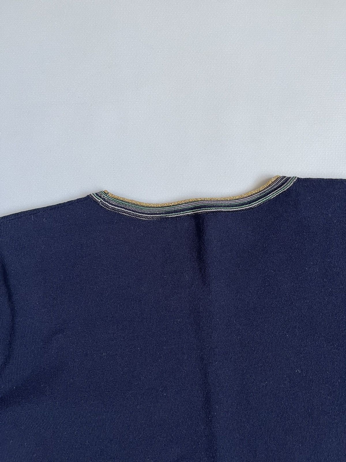 Missoni Missoni Women Blue & Gold Slim Short Sleeve T-shirt Size M / US 6-8 / IT 42-44 - 9 Thumbnail