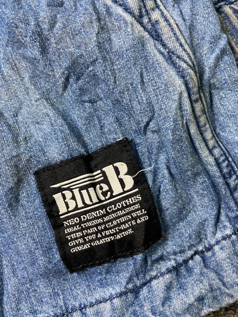 Japanese Brand Blue B Japanese Brand Half Zipper Denim Jacket (186) Size US L / EU 52-54 / 3 - 3 Thumbnail