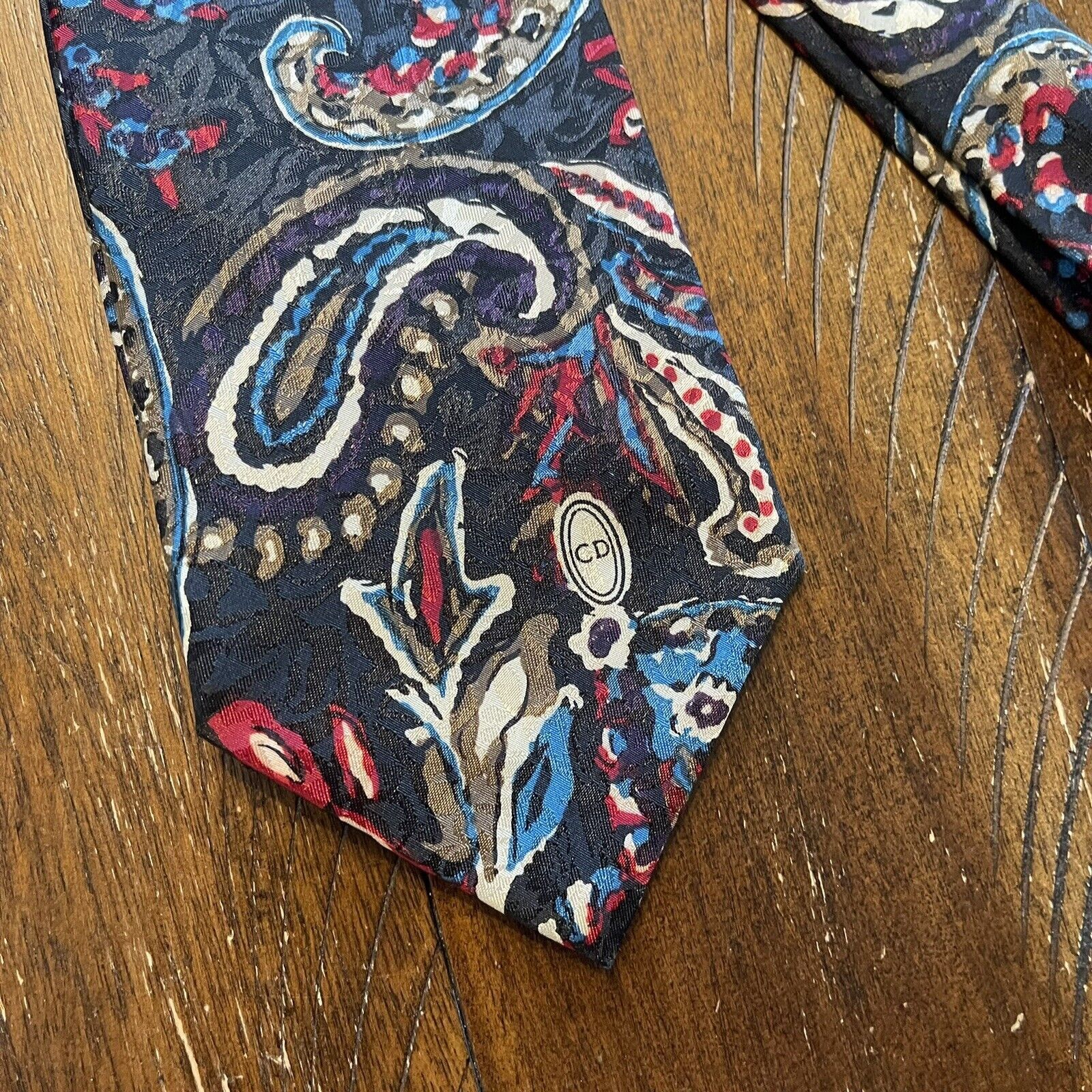 Dior Vtg Christian Dior Monsieur Abstract Paisley Print 54" 3.75" Size ONE SIZE - 3 Thumbnail