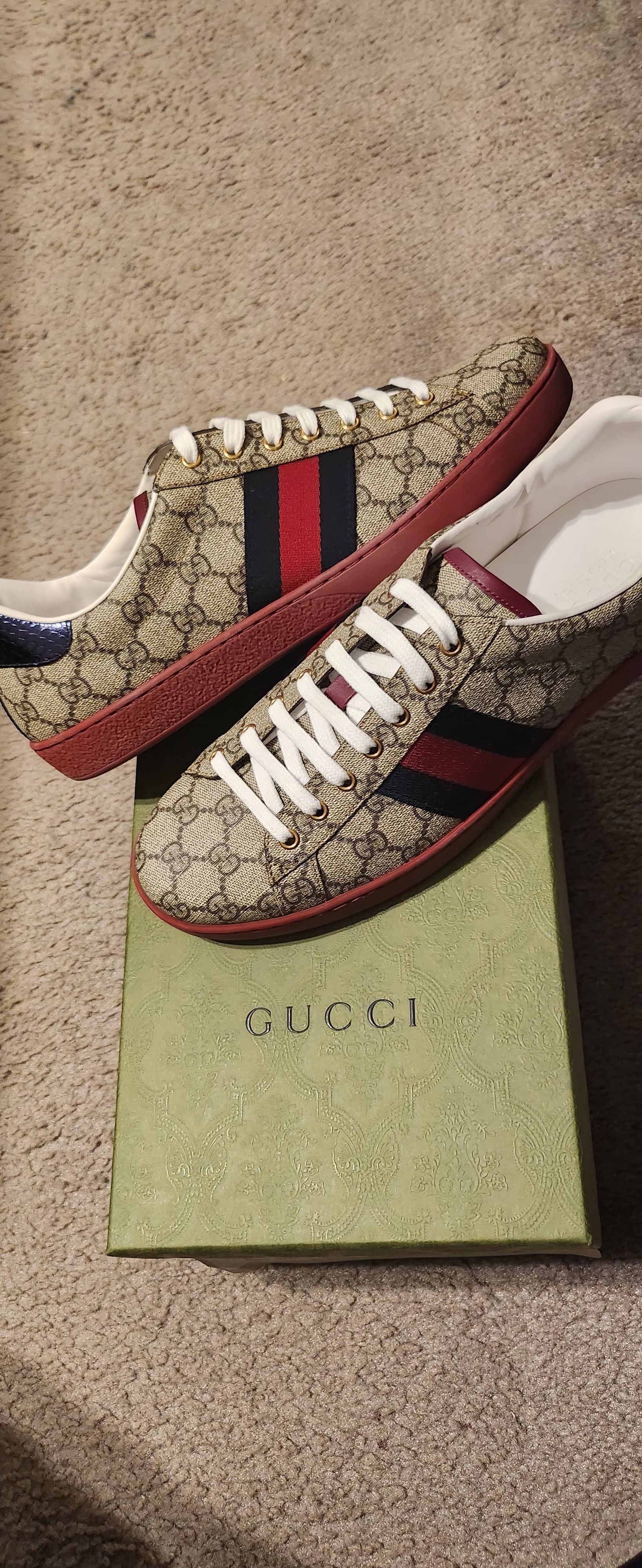 スニーカー Gucci Gg Supreme Fabric Ace Sneakers Gucci Gg Supreme Sneakers | eBay
