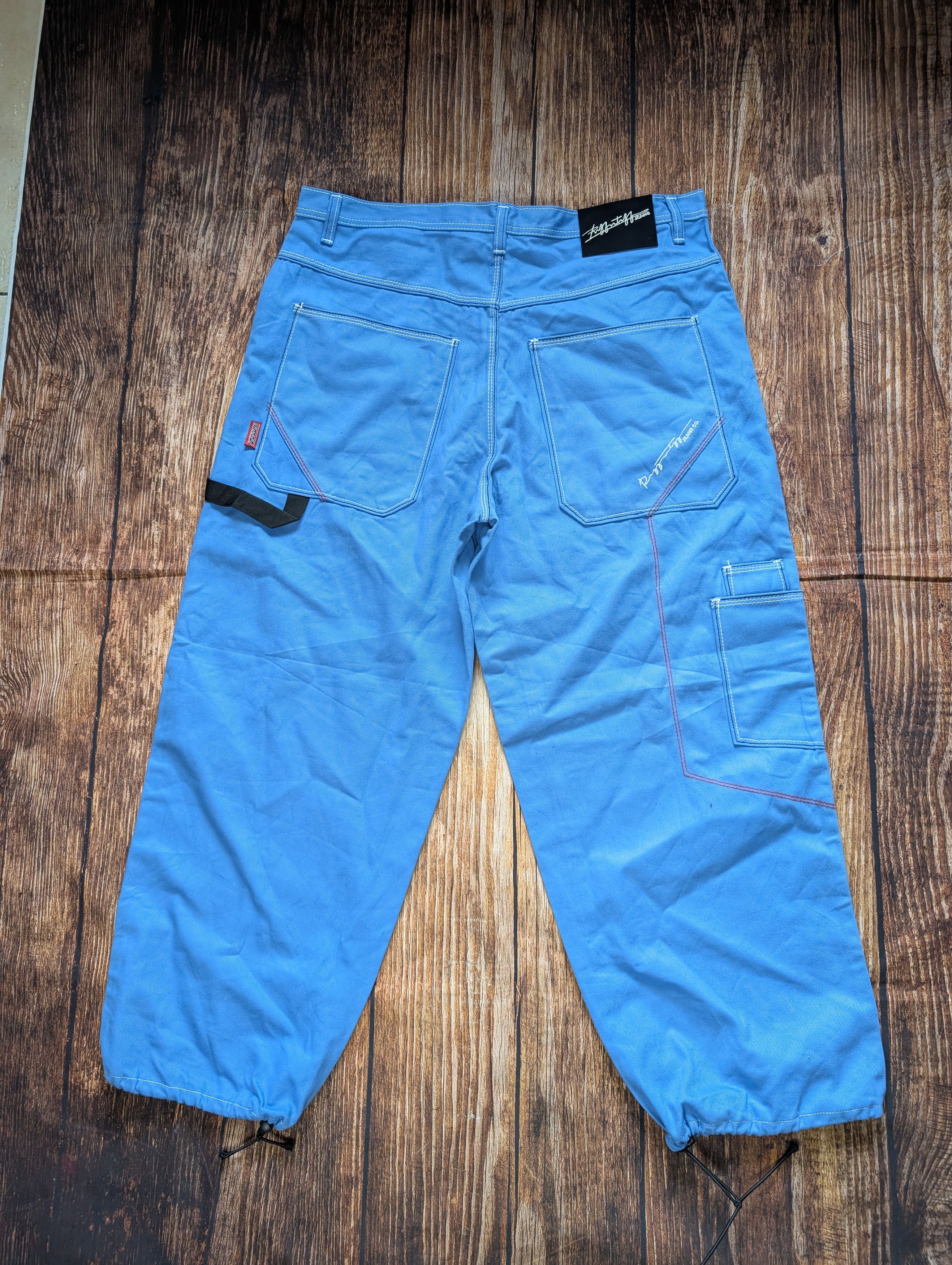 Japanese Brand × Vintage Vintage “Ruff n Tuff” baby blue Carpenter baggy jeans Size US 38 / EU 54 - 1 Thumbnail