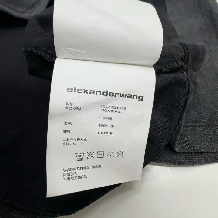 Alexander Wang Alexander Wang SS22 Gray Crop Logo T-Shirt - Size L / US 10 / IT 46 - 5 Thumbnail