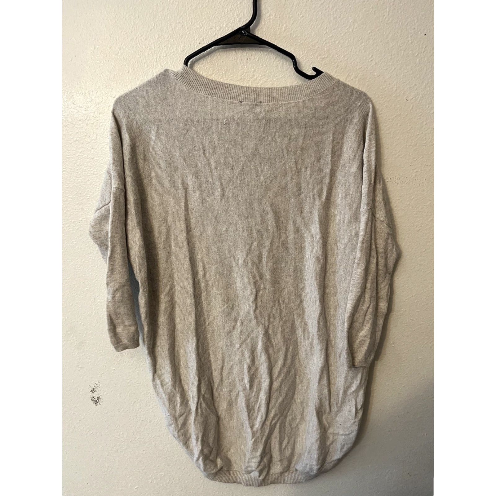 Express Express Womens Round Neck 3/4 Sleeve Gray Solid XS Dolman Sleeve Knit Polyester Rayon Sweater Womens Size XS / US 0-2 / IT 36-38 - 2 Thumbnail