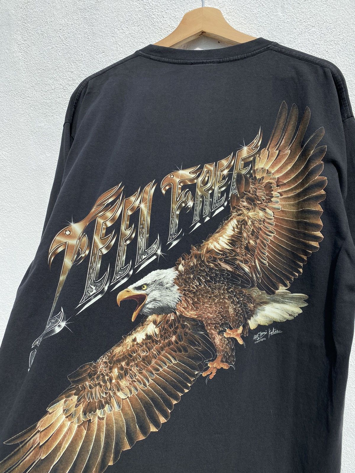 Vintage Big Print Double Sided Eagle Harley Size US XL / EU 56 / 4 - 2 Thumbnail