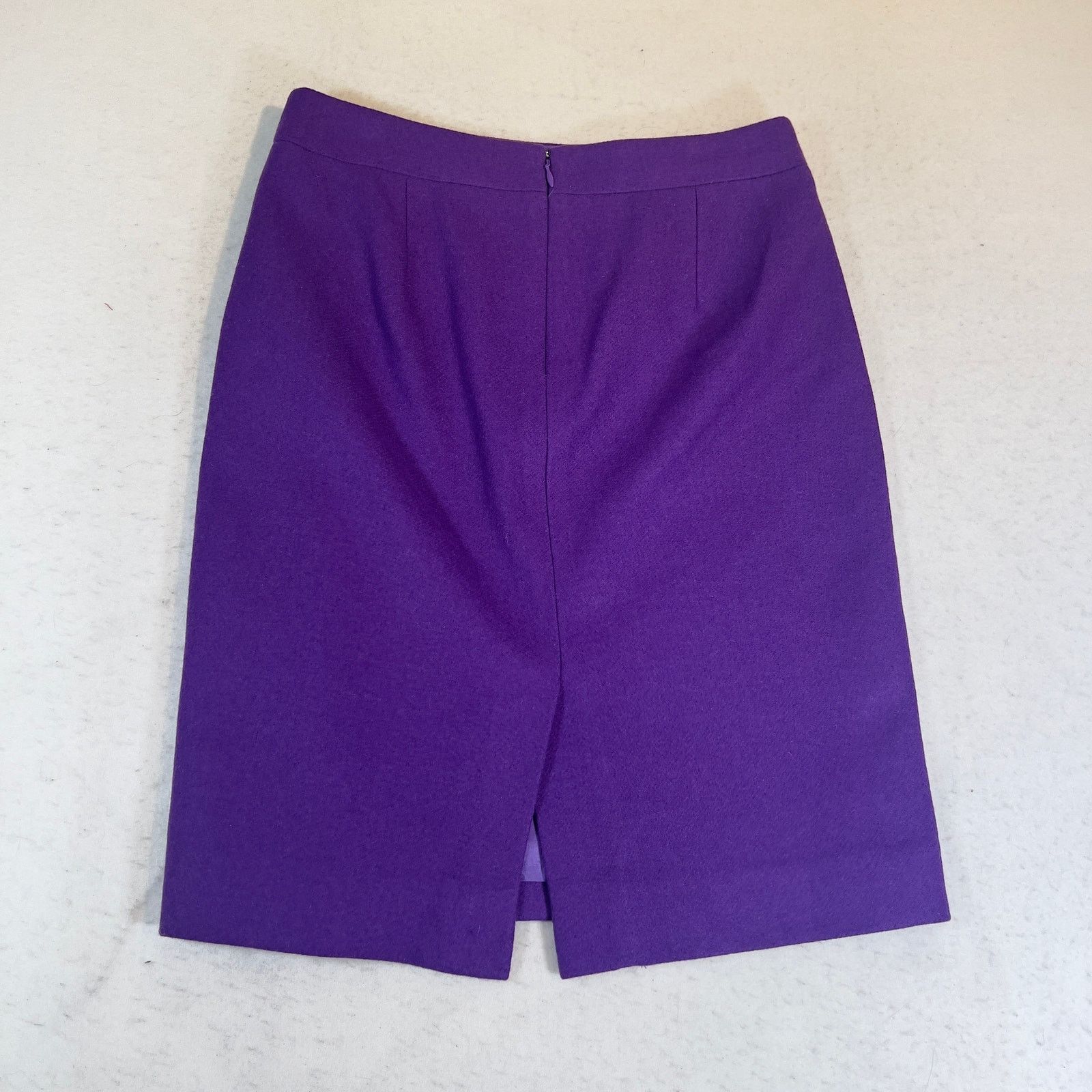 J.Crew J Crew The Pencil Skirt 0 Above Knee Wool Blend Purple Lined Size 25" / US 0 / IT 36 - 6 Thumbnail