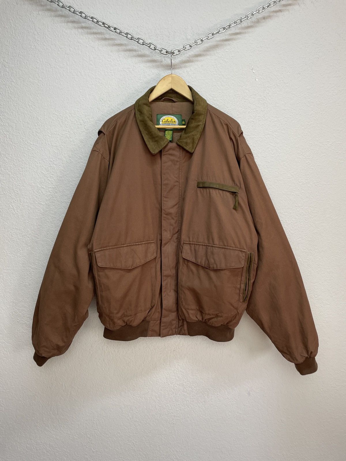 Schott Vintage y2k Avirex Vibe Cabelas Brown Nylon Leather Jacket Size US XL / EU 56 / 4 - 1 Thumbnail