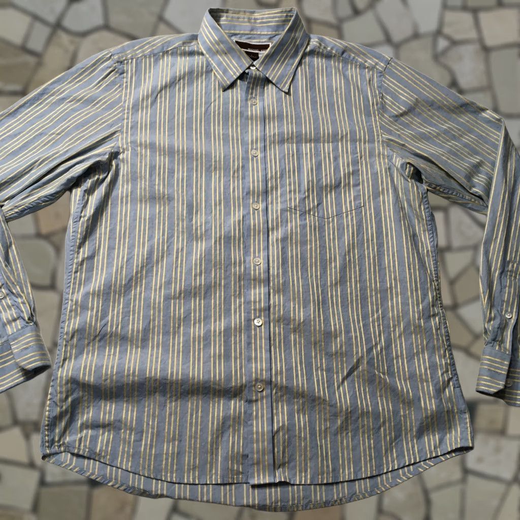 Michael Kors Michael Kors Shirt Mens L Blue Button Down taylored Fit Striped Long Sleeve Size US L / EU 52-54 / 3 - 1 Thumbnail