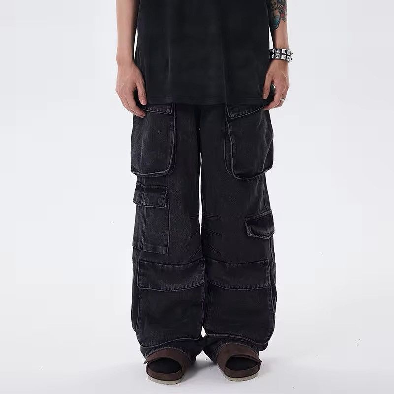 Japanese Brand × Jean Heavy vintage wash multi-pocket baggy design jeans Size US 34 / EU 50 - 2 Thumbnail