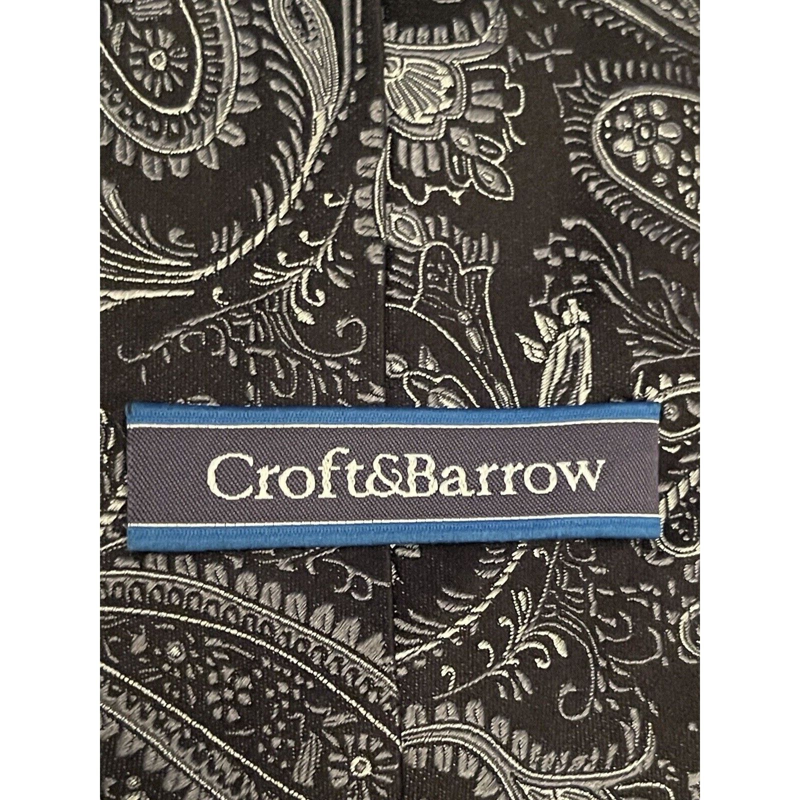 Croft & Barrow Croft & Barrow Black Gray Hand Made 100% Silk Made In China Size ONE SIZE - 8 Thumbnail