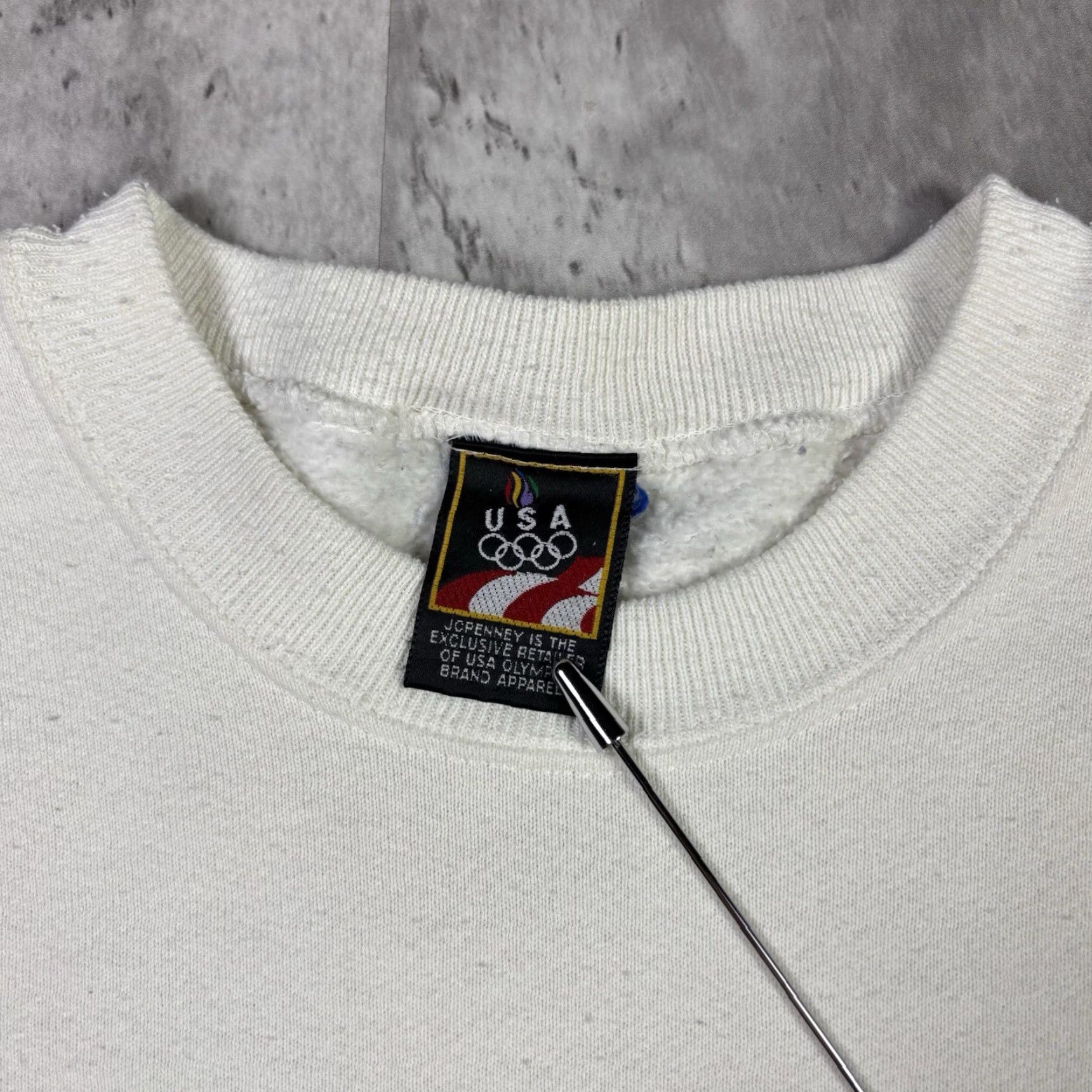 JCPenney VINTAGE USA Olympics Sweatshirt White Pullover Adult XL 1990s Jcpenny Size US XL / EU 56 / 4 - 5 Thumbnail