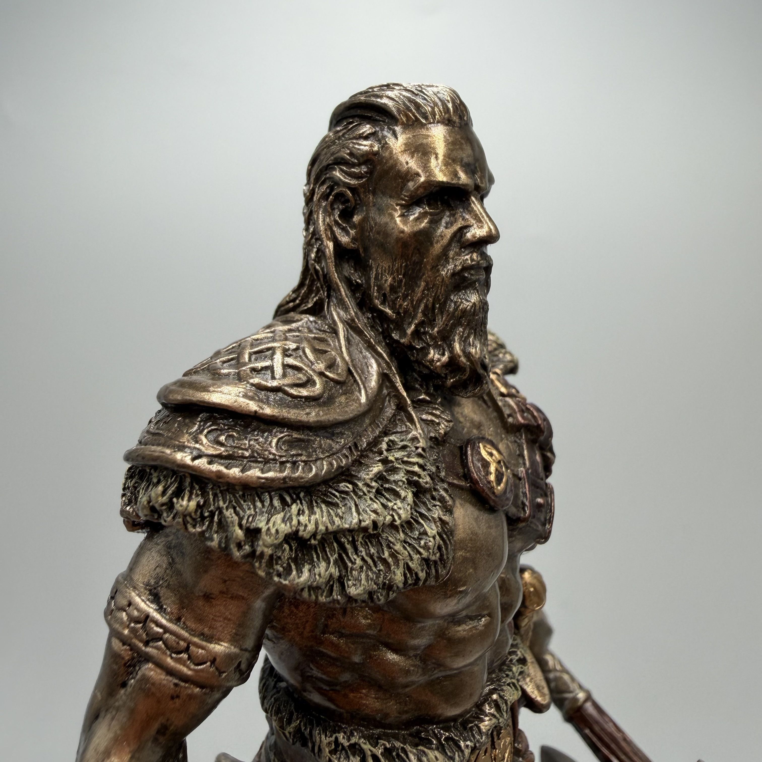 Other Viking Warrior Statue Bronze Finish Norse Figurine Two Axes Size ONE SIZE - 7 Thumbnail