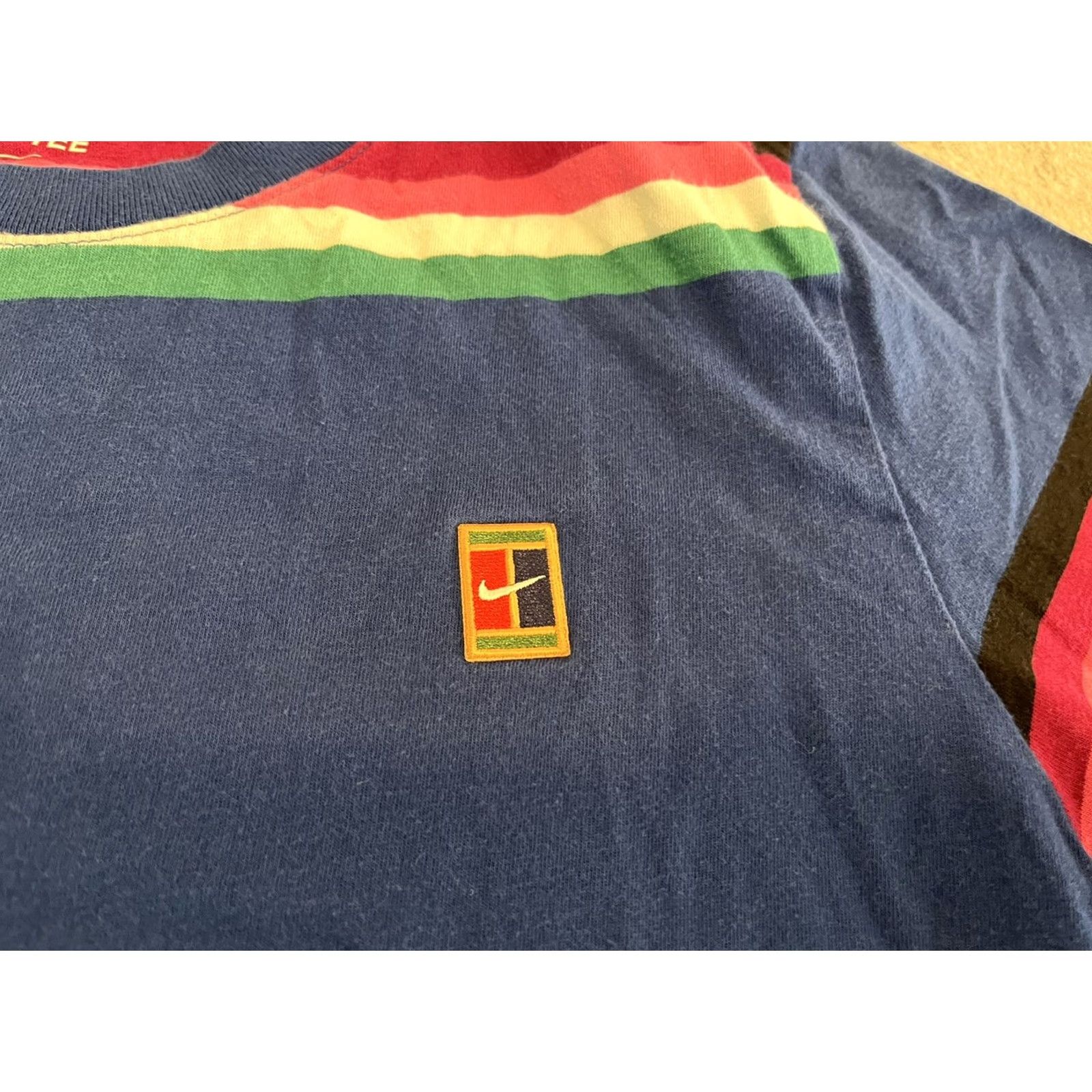 Nike Nike Court Tee Shirt Striped Blue Size Small Men T-Shirt Short Sleeve Cotton Size US S / EU 44-46 / 1 - 3 Thumbnail