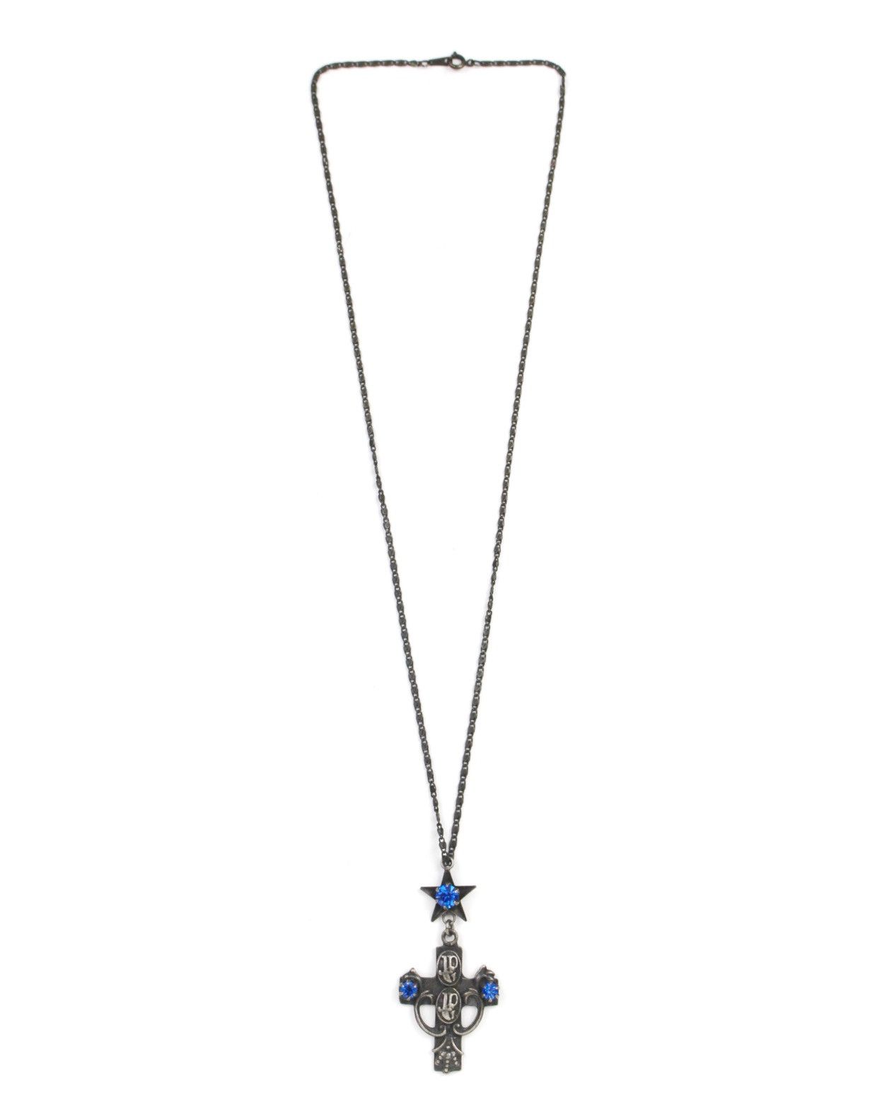Jean Paul Gaultier 1990S JEAN PAUL GAULTIER STAR CROSS BLUE CRYSTALS NECKLACE Size ONE SIZE - 2 Thumbnail