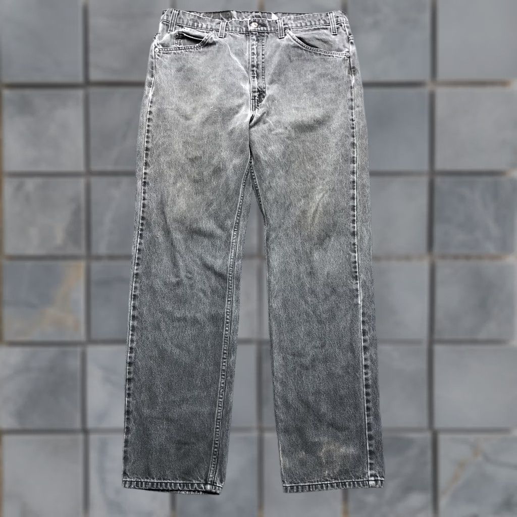 Levi's VINTAGE Levi's 505 Jeans Mens 38x32 Gray Regular Straight Zip Fly Denim Pants Size US 38 / EU 54 - 1 Thumbnail