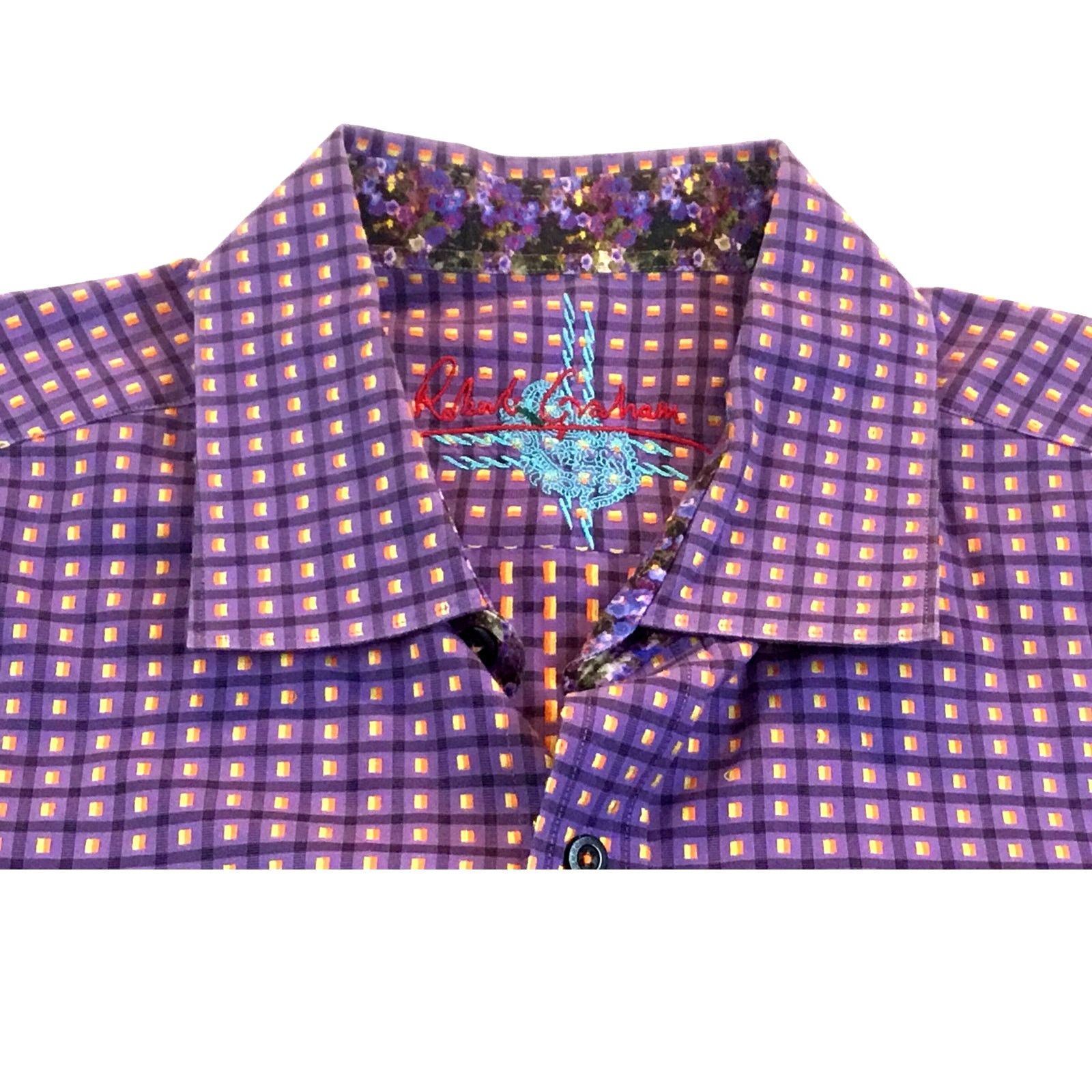 Robert Graham Robert Graham XL Purple Print Long Sleeve Shirt Size US XL / EU 56 / 4 - 4 Thumbnail