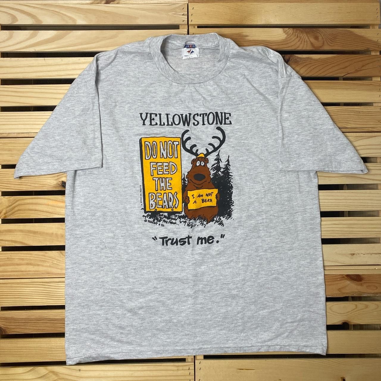 Jerzees Vintage Yellow Stone Gray Funny Nature Tee Size XL Size US XL / EU 56 / 4 - 1 Thumbnail
